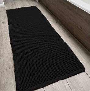 lot 9376 image: Waffle Non-Slip Bath Mat, Quick-Dry Microfiber, Rubber-Backed, 2x6