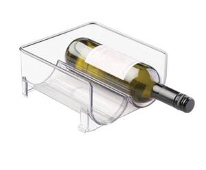 lot 9378 image: 2 pack mDesign Plastic Stackable Wine Bottle Storage Organizer Rack