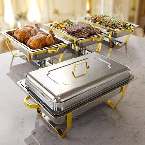 lot 9388 image: $170 Chafing Dishes for Buffet 5 Pack, Stainless Steel Food Warmers