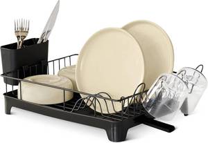 lot 9396 image: Amazon Basics Stainless Dish Drying Rack, 15.2 x 11.6 x 4 in.