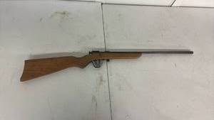 lot 43 image: Rifle with Wood Stock and Metal Barrel