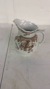 lot 50 image: Ceramic Pitcher with Brown Leaf Motif&nbsp