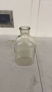 lot 51 image: Clear Glass Bottle with Threaded Neck and Closure