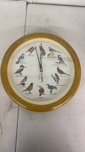 lot 62 image: Bird Species Wall Clock with Wooden Frame