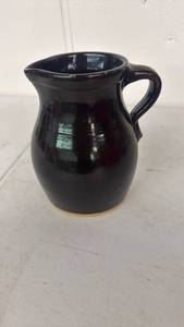 lot 73 image: Black Ceramic Pitcher with Handle and Spout