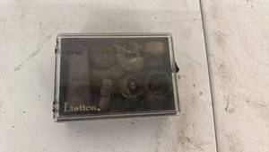 lot 89 image: Listica Small Plastic Case with Assorted Small Cylindrical Metal Parts