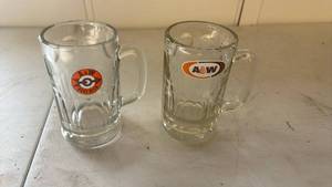 lot 96 image: A&ampW Root Beer Glass Mugs Lot of 2