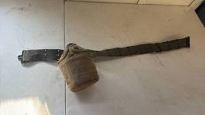 lot 98 image: Military Web Sling Canteen Cover with Ribbed Strap