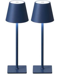 lot 233 image: KDG 2 Pack Cordless Table Lamp,Portable LED Desk Lamp, 4000mAh Battery Operated, 3 Color Stepless Dimming Up, for RestaurantBedroomBarsOutdoor PartyCampingCoffee Shop Night Light(Blue) - Retail $46