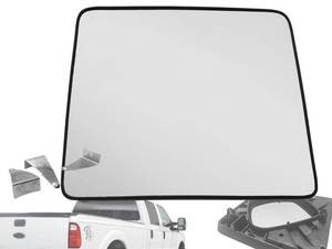 lot 238 image: APA Replacement for Towing Mirror Glass Upper Non-Heated 2008-2016 Super Duty F250 F350 F450 F550 Passenger Right Side 7C3Z17K707E FO1325152 - Retail $16