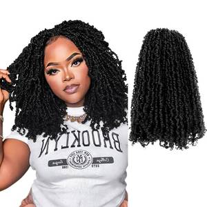 lot 243 image: 14 Inch 10 Packs Yanky Twist Crochet Hair Pre-twisted Natural Black Kinky Mini Spring Twist Plus Small Curly Senegalese Twist Braids (1#) - Retail $31