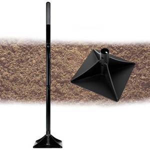 lot 250 image: Steel Tamper Tool with 48 inch Handle, 10x10 Gardening Hand Tools for Leveling Ground Installing Pavers Driveway, Garden, Yard and Repairing Blacktop