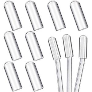 lot 271 image: 10 Pieces Glass Straw Tips Cover Reusable Drinking Straw Tips Cap Clear Lids(15 mm) - Retail $8