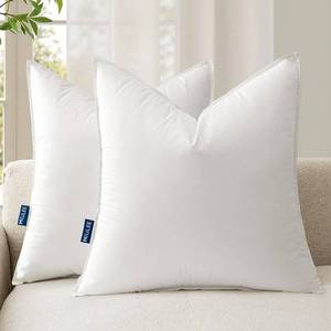 lot 292 image: MIULEE 18x18 Throw Pillow Inserts,Set of 2 Decorative Pillow Inserts with Soft Cotton Cover,Fluffy and Cozy Indoor Square Sofa Couch Pillow Inserts White - Retail $23