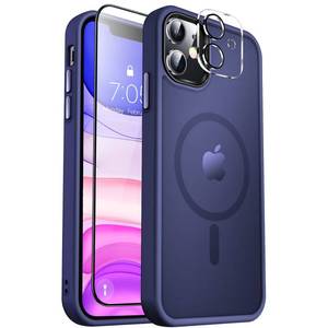 lot 312 image: MOCCA Strong Magnetic for iPhone 11 Phone Case,Compatible with MagsafeGlass Screen ProtectorCamera Lens Protector Slim Thin Shockproof Cover Case for iPhone 11 6.1 inch, Deep Blue - Retail $7