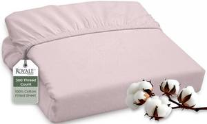 lot 318 image: ROYALE LINENS 300 Thread Count 100% Long Staple Combed Cotton Fitted Sheet Twin - Super Soft Deep Pocket Bottom Sheet - Fitted Sheets Only - Elastic Sheets (Twin, Lavender) - Retail $63