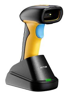 NETUM Upgraded QR Industrial Bluetooth Barcode Scanner with Charging Dock, Wireless 2D 1D Bar Code Reader 2600mAh Drop Protection Shock Dust Proof Hands Free for Windows Mac Android iOS (NT-1200) - Retail: $1,053