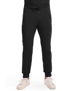 lot 346 image: Cherokee Infinity Jogger Scrub Pants for Mens Mid Rise 360° Stretch Black L - Retail $47