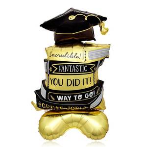 lot 378 image: Graduation Balloon Decorations, 1Pcs 46 Inch Black Gold Congrats Grad Balloon with You Did It Slogan, Class of 2026 Graduation Party Decor for High School College Grad Photo Prop - Retail $8