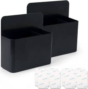 lot 387 image: noonebutyou 2 Pcs Magnetic Marker Holder Dry Erase Marker Holder Wall Mount Self Adhesive Pen Holder Magnetic Marker Cup Holders for Whiteboard, Fridge, Home Office School (Black - Retail $10
