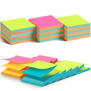 lot 391 image: (10 Pads) Pop Up Sticky Notes 3x3 Refills, Alternating Color, Strong Adhesive Memo Pad Bulk, Suitable for Home, Office, School, Clean Removal - Retail $9