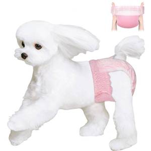 lot 402 image: Ambreview Disposable Dog Diapers Female, Just Pull It Up, Doggie Diapers for Female Dogs, Strong Absorbency  Leak Proof, for Dogs in Heat  Elderly  Disabled, S 10 PCS - Retail $14
