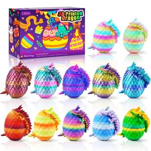 lot 407 image: Impossmaker 12PCS Easter 3D Printed Dragon Eggs with Dragon Inside, Unique Fun Gifts Cool Stuff Cool Gadgets for Men Teens Boy Gifts, Mini Articulated Easter Basket Essentials for Kids - Retail $17