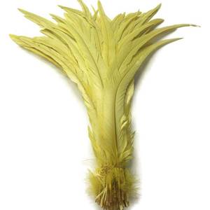 lot 433 image: Shekyeon 16-18inch 40-45cm Rooster Coque Tail Feather for Costume Decoration Pack of 20 (Yellow) - Retail $15