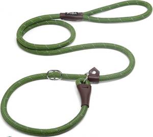 lot 439 image: Fida Durable Slip Lead, 6 FT x 12 Heavy Duty Loop Leash, Comfortable Strong Rope for Large, Medium Dogs, No Pull Pet Training with Highly Reflective, Green - Retail $13
