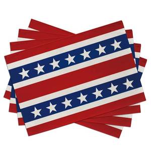 lot 442 image: Seliem 4th of July Patriotic Placemats Set of 4, America Red Blue White Stars Stripes Dining Table Place Mats, American USA Kitchen Decor Home Decoration 12 x 18 Inches - Retail $9