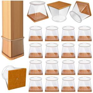 lot 445 image: 24 Pcs Chair Leg Floor Protectors for Hardwood Floors Square Silicone Covers to Protect Wood Tile Floors Felt Pads Furniture Leg Caps Anti-Scratch Reduce Noise (Fit1-58 to 1-34) - Retail $24