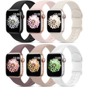 lot 453 image: 6 Pack Sport Bands Compatible with Apple Watch Band 38mm 40mm 41mm 42mm 44mm 45mm 49mm 46mm,Silicone Waterproof Strap for iWatch Apple Watch Series 11 10 9 Ultra 8 7 6 5 4 3 2 1 SE Women Men - Retail $8