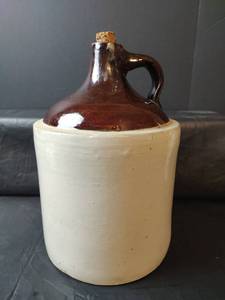 lot 203 image: Stoneware Jug with Cork Stopper