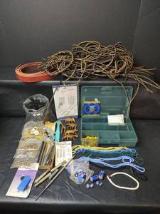 lot 209 image: Leather and Bead Crafting Supply Lot