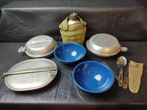 lot 241 image: US Military Mess Kit with Canteen and Utensils