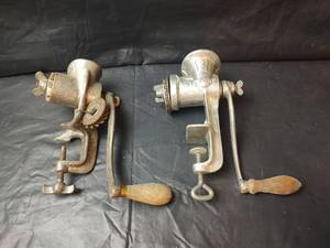 lot 261 image: Vintage Keystone No. 2 and Eclipse Hand Crank Meat Grinder