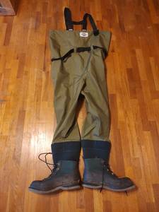 lot 284 image: White River Fly Shop Chest Waders with Wading Boots