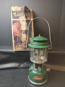 lot 310 image: Coleman Model 220J Double Mantle Camping Lantern with Original Box