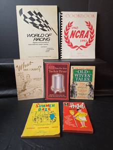 lot 354 image: World of Racing, NCRA Cookbook, Turkey Fryer, Wives Tales, Summer Daze, Hazel, Fishing Guide
