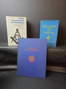 lot 358 image: Three Freemasonry Books Encyclopedia, Etiquette, Kansas History