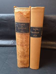 lot 364 image: Laws of Kansas 1901 and 1943 Two-Volume Set