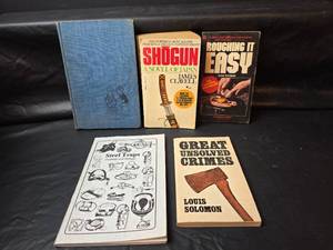 lot 367 image: Shogun Clavell, Roughing It Easy Thomas, Great Unsolved Crimes Solomon, Steel Traps, Daisy Dunn