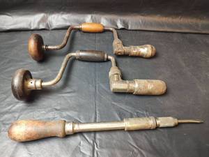 lot 382 image: Hand Crank Braces with Wood Handles