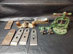 lot 435 image: Stanley No. 71 Hand Plane Lot with Cutters and Components