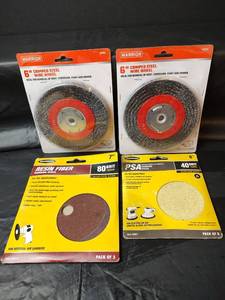 lot 492 image: Crimped Steel Wire Wheel and Sanding Discs