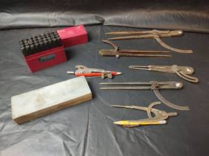 lot 566 image: Pittsburgh Letter Stamp Set 36-Piece with Calipers and Sharpening Stone