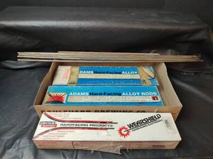 lot 604 image: ADAMS Hard-Facing Alloy Rods and WEARSHIELD Hard-Facing Electrodes Lot