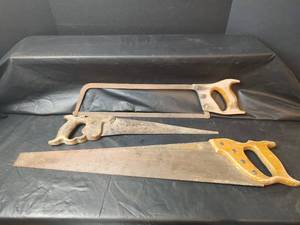 lot 673 image: Vintage Hand Saws