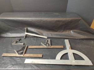 lot 674 image: Vintage Combination Squares and Protractor