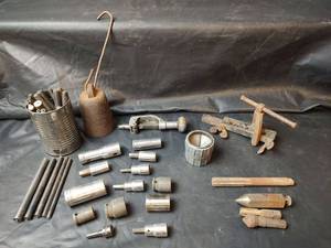 lot 723 image: Center Punches, Sockets, Pipe Flaring Tool, Pipe Cutter and Scale Weight
